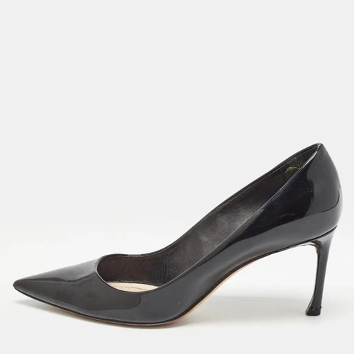 Escarpins bout pointu cuir verni noir Dior taille 38