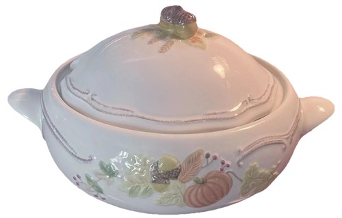 Pfaltzgraff Soup Tureen Plymouth Thanksgiving Fall Acorn Lid VTG 13" x 10" RARE
