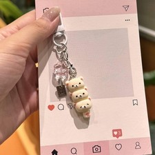 1/2Pcs Cute Bear Phone Charms Pendant Kawaii Anime Keychain Accessories