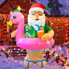 Christmas Inflatable 6FT Hawaii Santa LED Lighted Outdoor Yard Holiday Decor