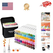 Alcohol Markers, 60 Colors Dual Tip Art Coloring Markers Set for Kids Adult B...