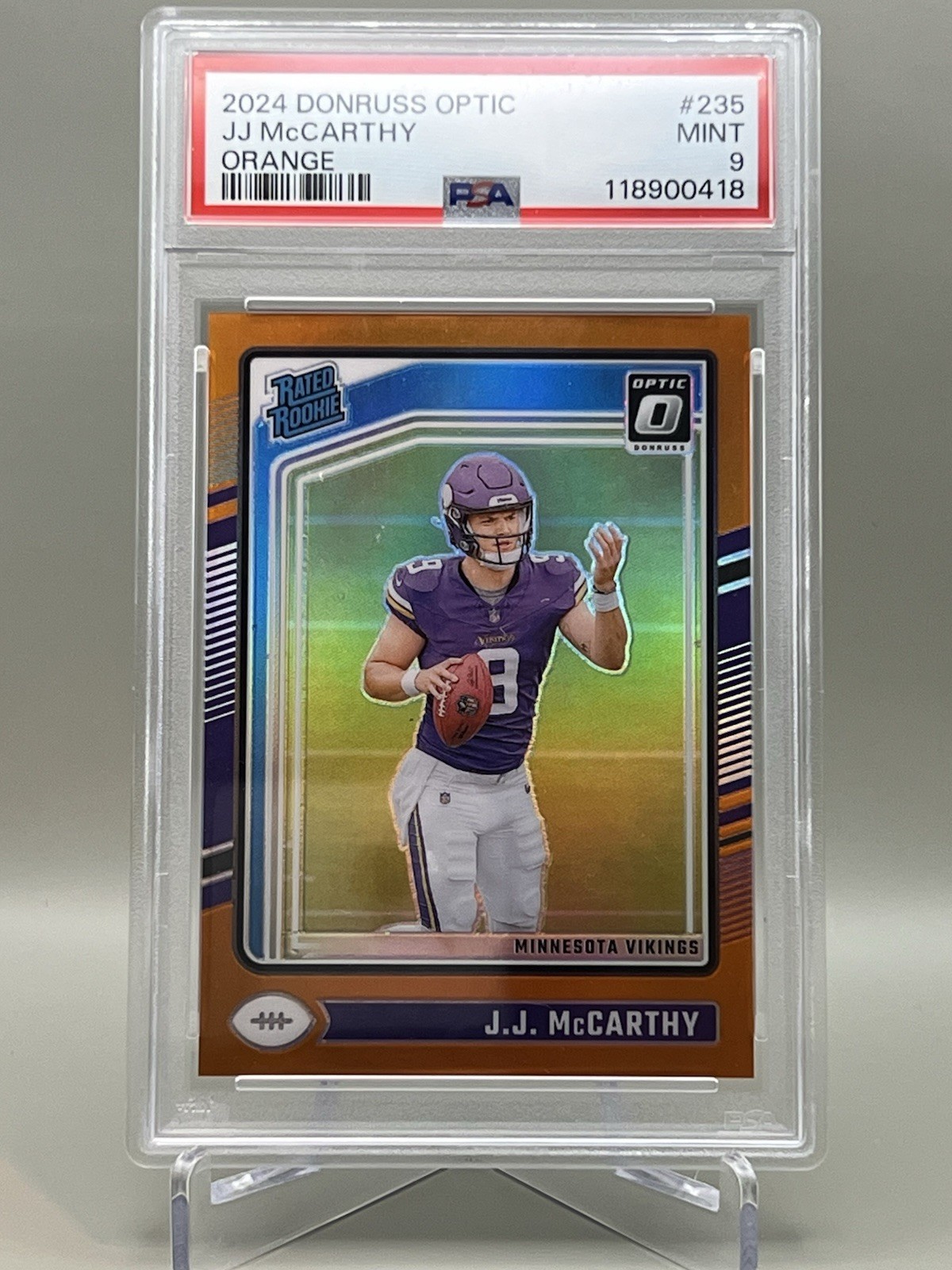 2024 Panini Donruss Optic - Rated Rookie J.J. McCarthy #235 Orange /249 RC