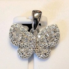 925 Sterling Silver White Moissanite Butterfl...