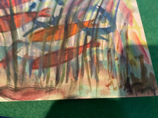 Original Aquarell,  expressiv monogramm
