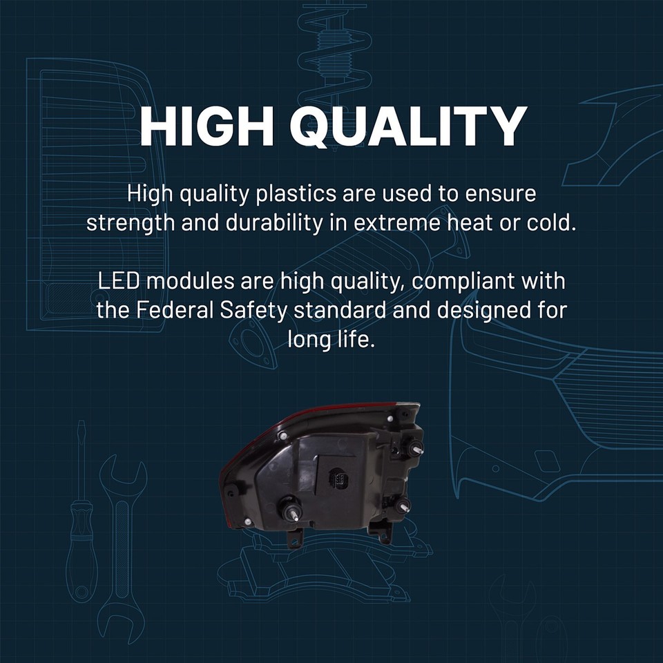 Adapté Dodge 13-18 RAM 1500 2500 3500 Noir LED Tube C-Forme Queue Frein - Foto 10