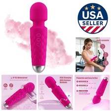Silicone Portable Back Massager - 8 Speed Modes in Elegant Rose Pink