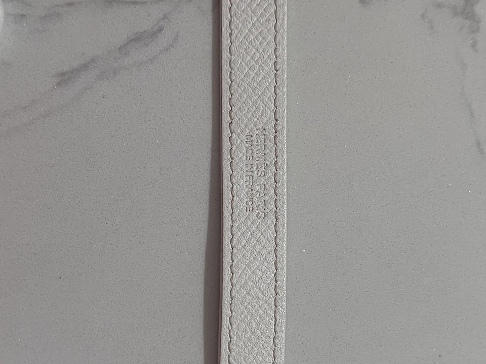 Pulseira Hermes Pavane envoltório duplo Cuir Baby Fabane Veau Epsom em branco - Imagem 2 de 3