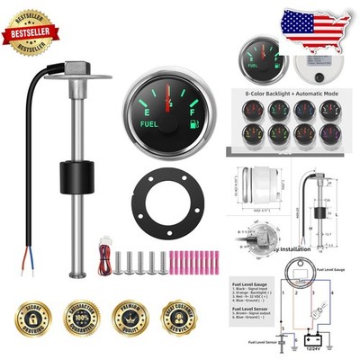Universal Fuel Level Sender Unit with Gauge 15'' Stainless Steel Diesel RV