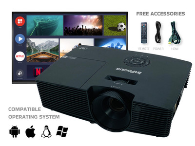 3LCD Projector 17,000:1 High Contrast Ratio 3500 Lumens Full HD 3D w/Accessories