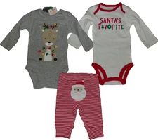 Girls Long Sleeve Bodysuits & Pants Carters Size 3M NEW Christmas