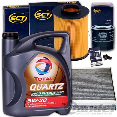 INSPEKTIONSPAKET+TOTAL 5W30 ÖL passend für FORD FOCUS II VOLVO S40 V50 1.4+1.6