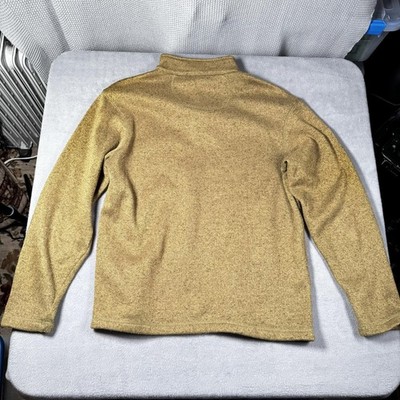 Mossy Oak Sweater Mens Medium Gold Fleece 1/4 Zip Mock Neck