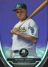 2013 Bowman Platinum Chrome Prospects Purple Refractor #BPCP71 Michael Choice BB