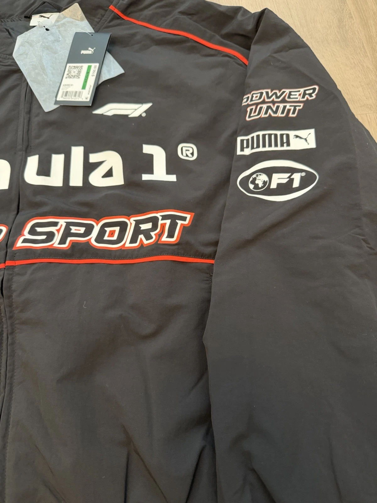 Puma F1 Pilot Jacket Mens Large Formula 1 Bomber Full Zip Black 635353 01 image 5