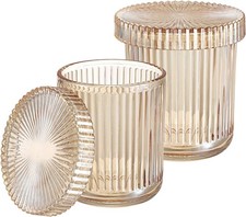 Glass Apothecary Jar Organizer Set - 2 Piece