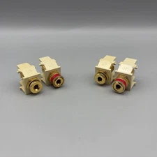 Lot Of 4 Speaker Wire Binding Post Keystone Inserts Red/Black AV Connectors READ