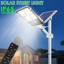 450000000LM Commercial Solar Powered Street Light Flood Lamp with Pole for Yard