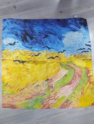 Foulard quadrato Campo Di Grano di Vincent Van Gogh nuovo con cartellino