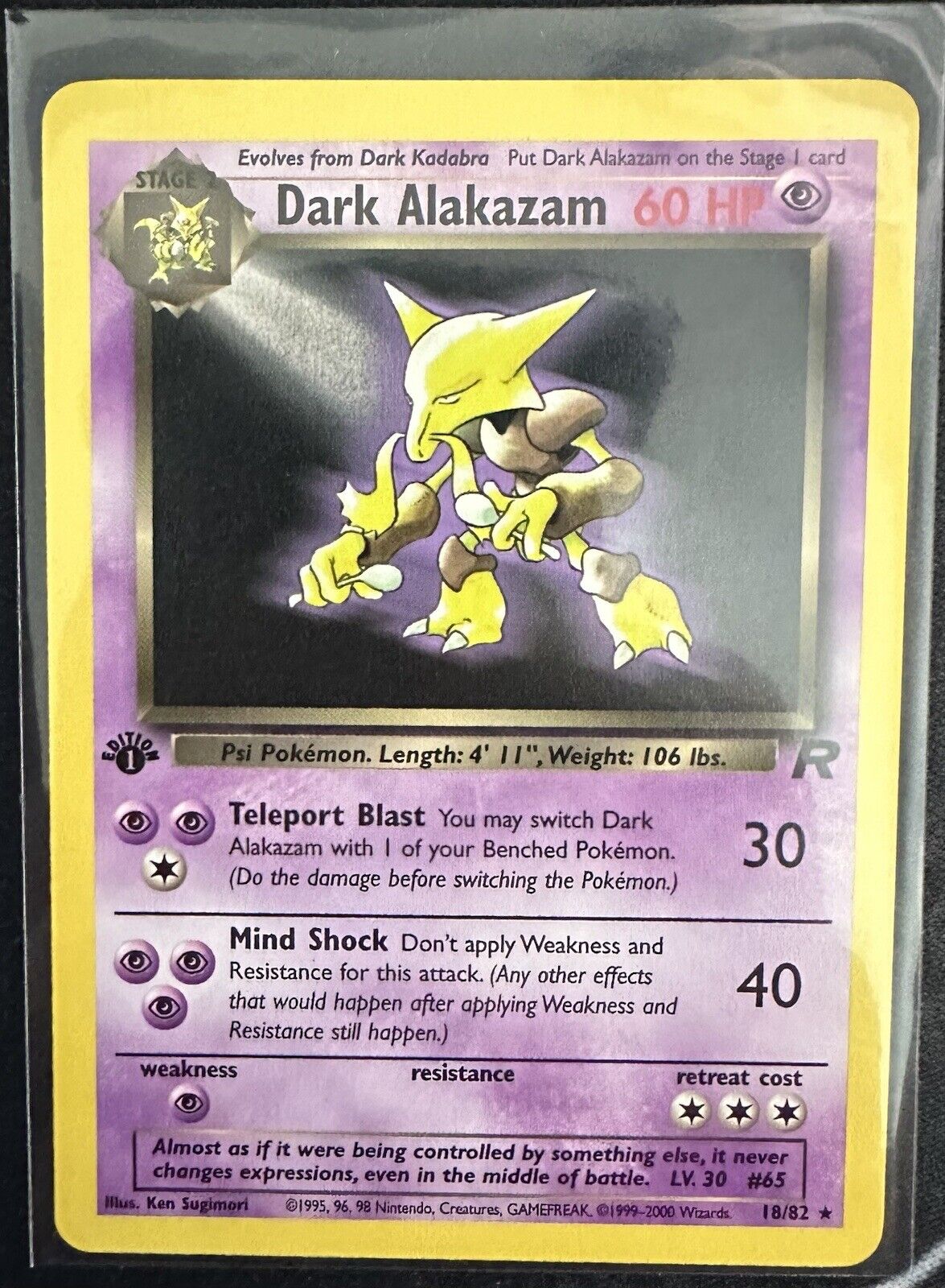 Pokémon TCG Dark Alakazam Team Rocket 18/82 Regular 1st Edition Rare