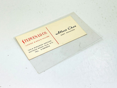 Vintage Hong Kong Stephen Lo Co. Albert Chan Business Card Advertisement 1960's