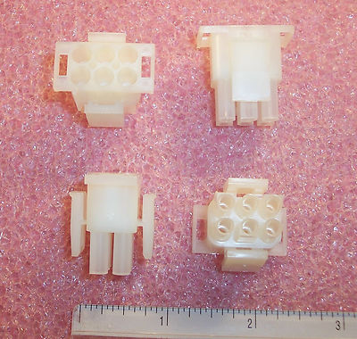 QTY (25) 6 POSITION DUAL ROW CRIMP PLUG HOUSING LATCH LOCK 6.35mm 1-480704-0 AMP