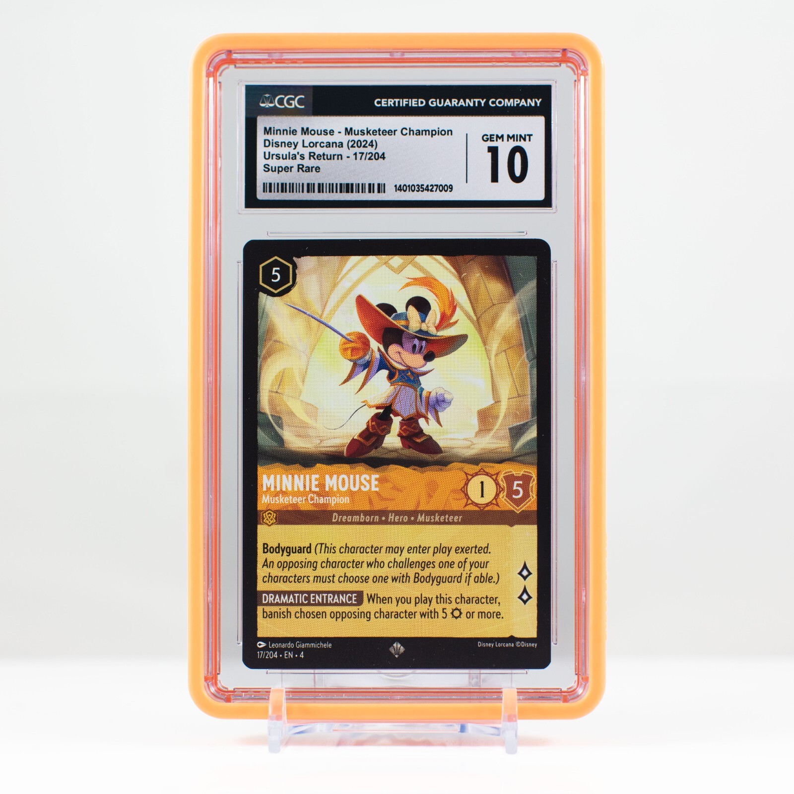 Disney Lorcana Minnie Mouse #17 Super Rare Ursula's Return - CGC 10 Gem Mint