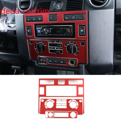 Red Alloy Air Conditioning Control Button Trim For Land Rover Defender 2008-2018