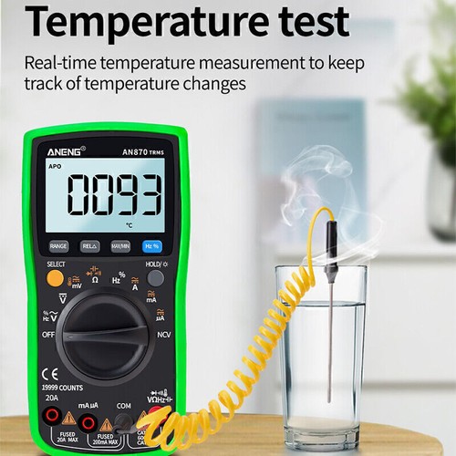 ANENG AN870 Backlight LCD Digital Multimeter AC/DC Voltage DC/AC Current Tester - Picture 3 of 8