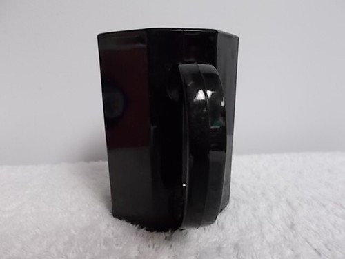 Vintage Arcoroc France Black Octagon Shaped 8 Sided Glass Coffee Tea Cup Mug - Picture 4 of 6