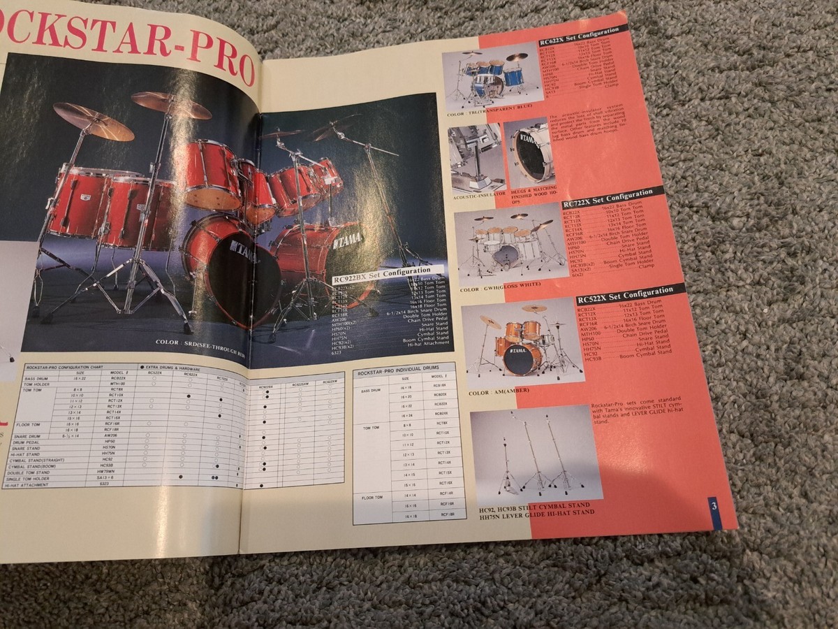 tamaページです＊ Vintage 1993-94 Tama Rockstar Drums and Hardware Catalog | eBay