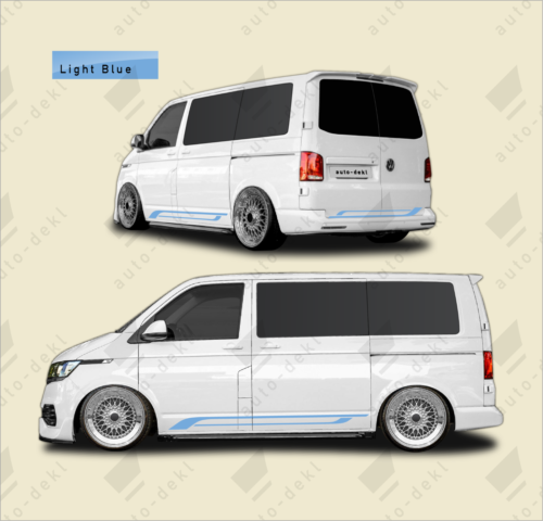 Fits VW T5 T6 Transporter SWB - Full Van Decal Stripe Kit with Both Sides + Rear - Picture 15 of 18