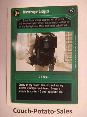 Star Wars White Border CCG Card Stormtrooper Backpack NEW UNCIRCULATED Primo M 