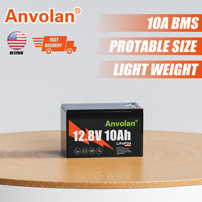 12V 10Ah LiFePO4 Lithium Battery Rechargeable Deep Cycle Camping
