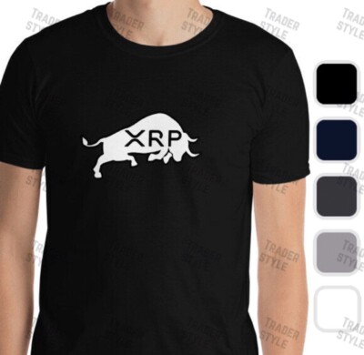 XRP Bull T-shirt Black & White crypto trader gift tee
