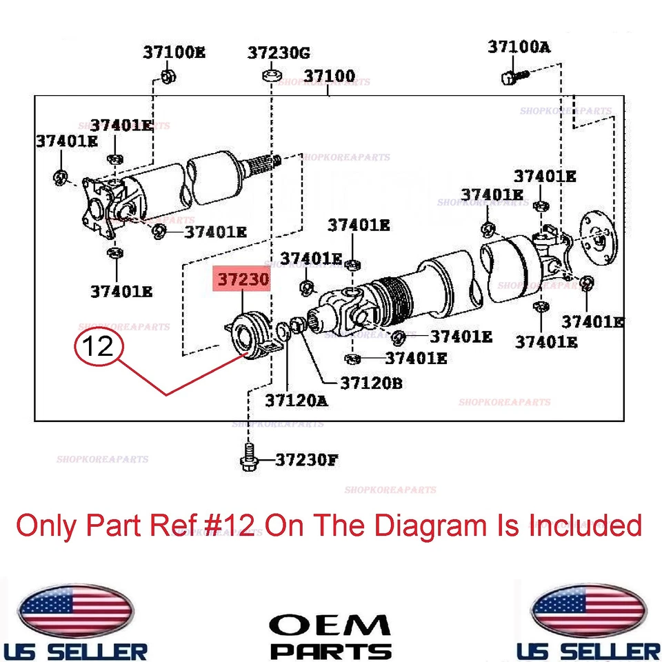 Genuine Propeller Shaft Center Bearing ⭐OEM⭐ Toyota Tundra 4wd 2007-2021 - Image 3 of 3
