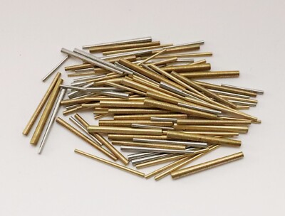 Clock Taper Pins Assortment of 100 Steel and Brass Various Sizes Repair Parts