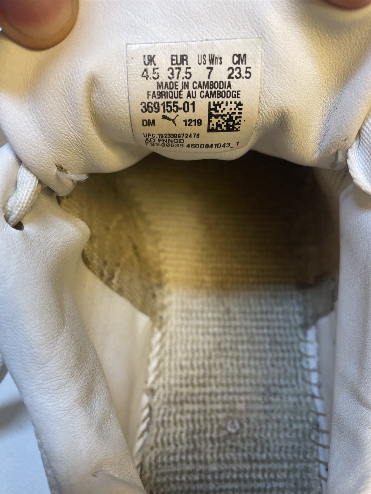 Puma Cali 369155-01 Leather Sneakers, Women's Size 7, White thumbnail 12