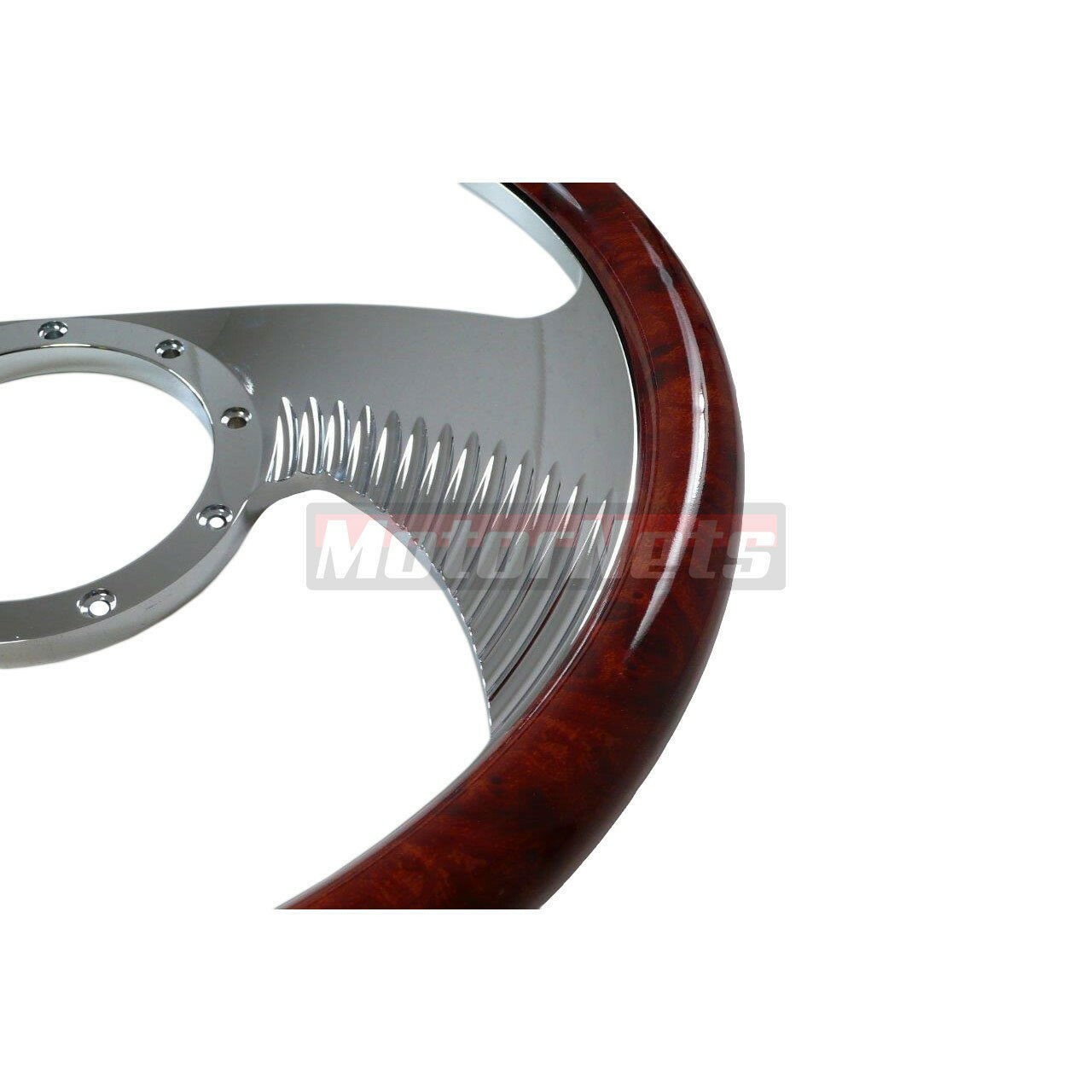 14" Wood Veneer Wings Billet Aluminum Steering Wheel Horn Adapter 9 GM