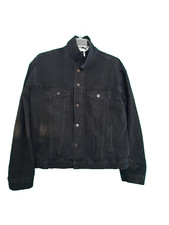 Cantonwalker Women's Denim Jean Jacket Coat Vintage Long Sleeve Black Sizexl New