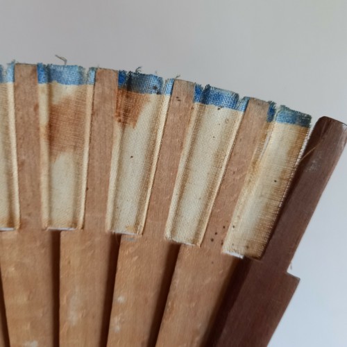 Antique Victorian Hand Fan Spanish /Cloth Sandalwood Bullfighting Old Beautiful - Picture 10 of 17
