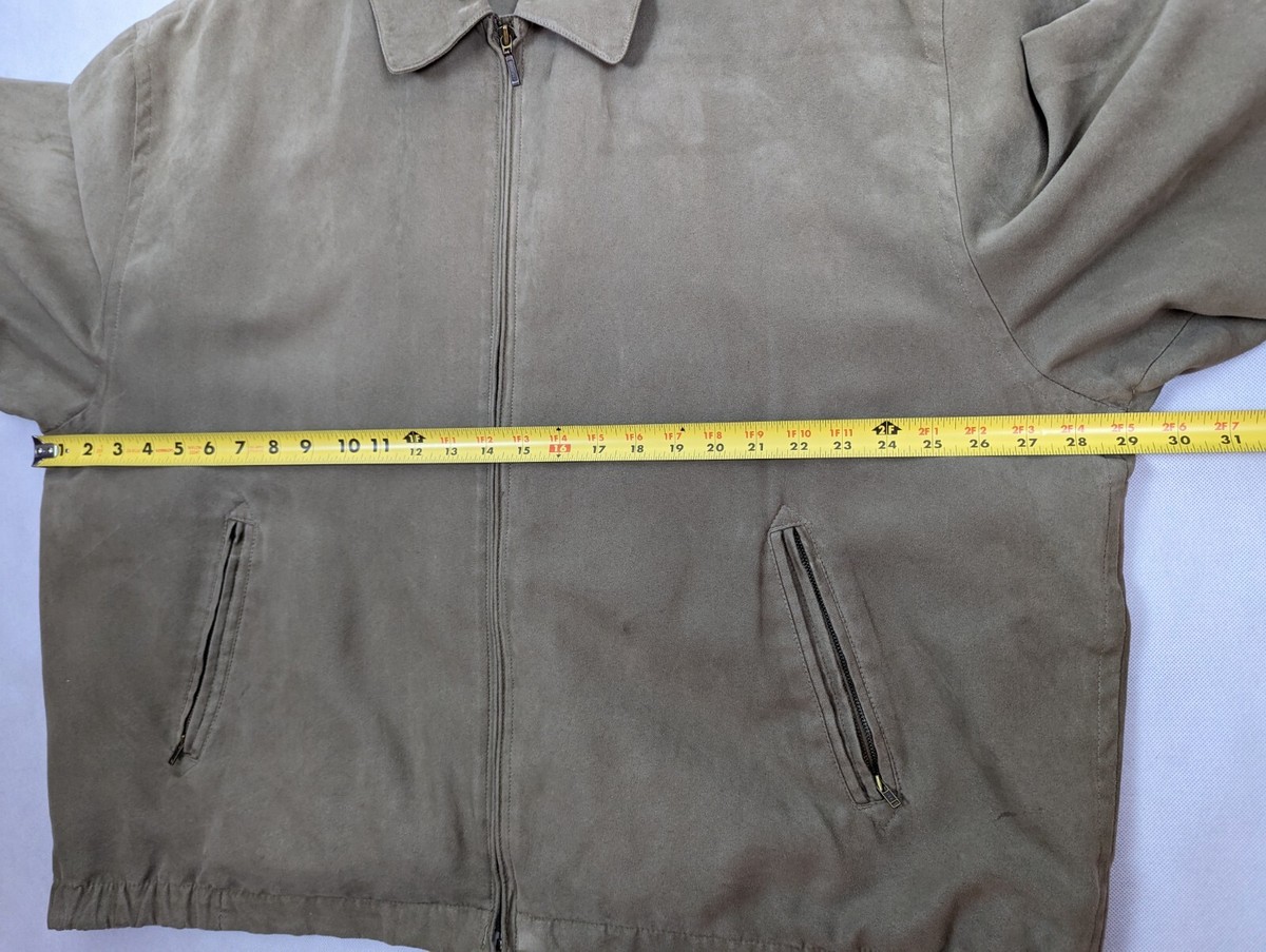 VINTAGE Gary Player Jacket Taupe 2XL Faux Suede Bomber