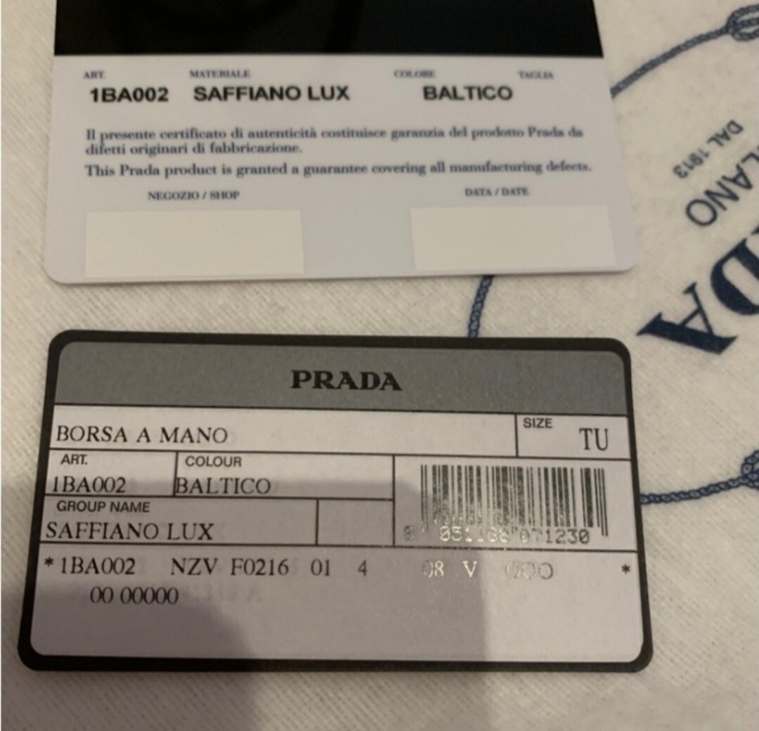 prada saffiano lux handbag in dark Baltic color image 6