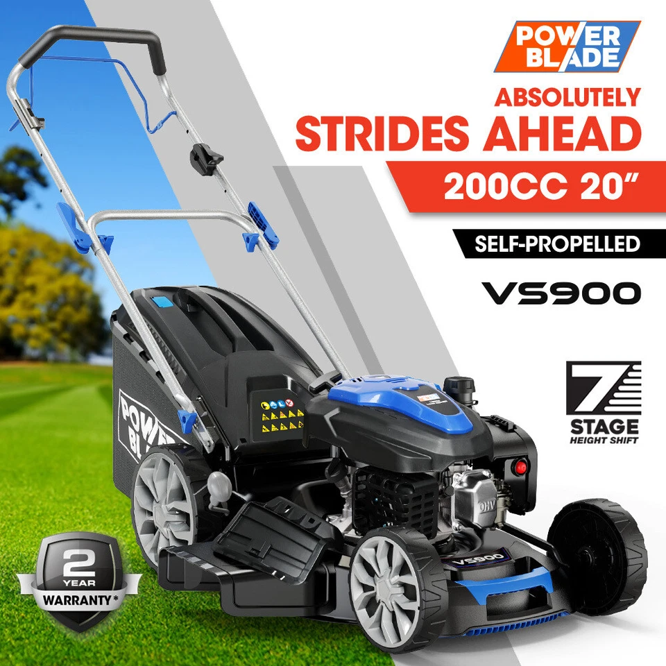 POWERBLADE 20" 200cc Self-Propelled Lawn Mower Petrol OHV 4-Stroke Lawnmower