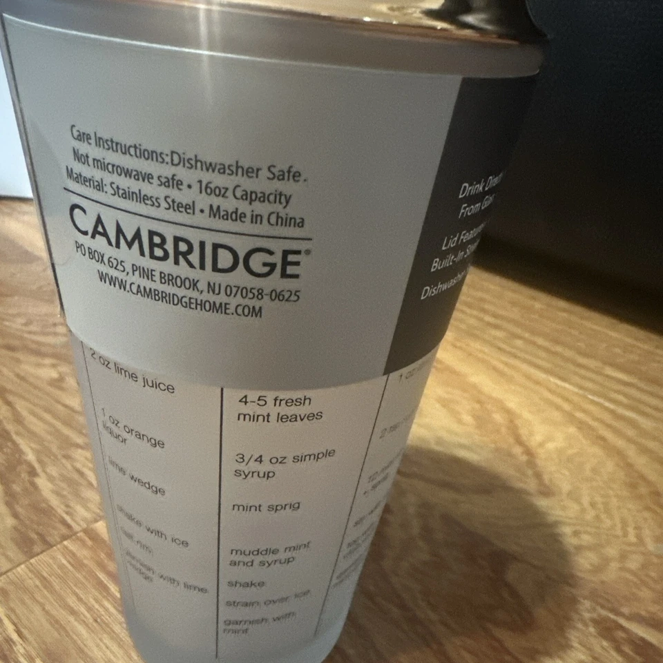 Thirstystone от Cambridge шейкер для рецептов матовое стекло 16 унций - Изображение 4 из 4