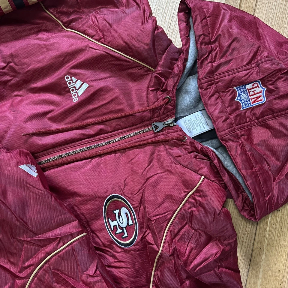 Chaqueta Abrigo Parka XL Bordada Vintage 1998 49ers Rojo/Dorado Adidas Team Puffer Foto 4 de 4