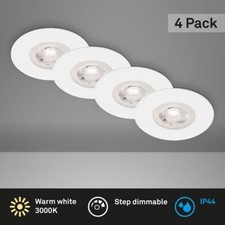 4 Recessed Bathroom LED Ceiling Lights 90mm Ultra Slim 5W 230V Dimmable IP44 Set