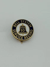 Bell System Telephone Company 10 Year Service Record | Lapel Hat Pin