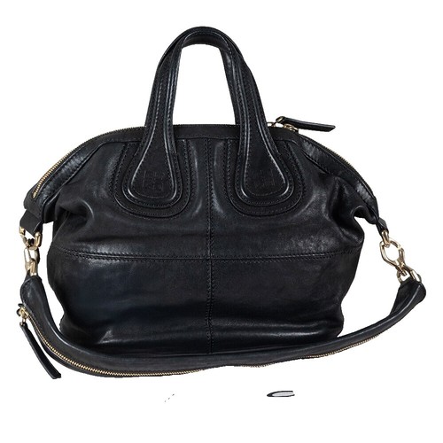 GIVENCHY Original Black Leather Medium Nightingale Bag Two-Way