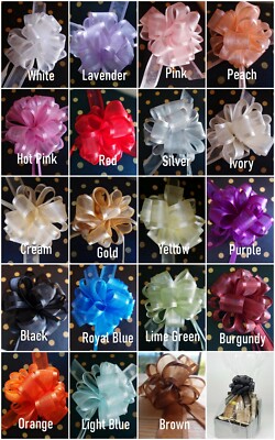 6'' Arabesque Sheer ribbon w/ Satin Edge Pull Bow 18 Loops by 1.5'' - packs of 12