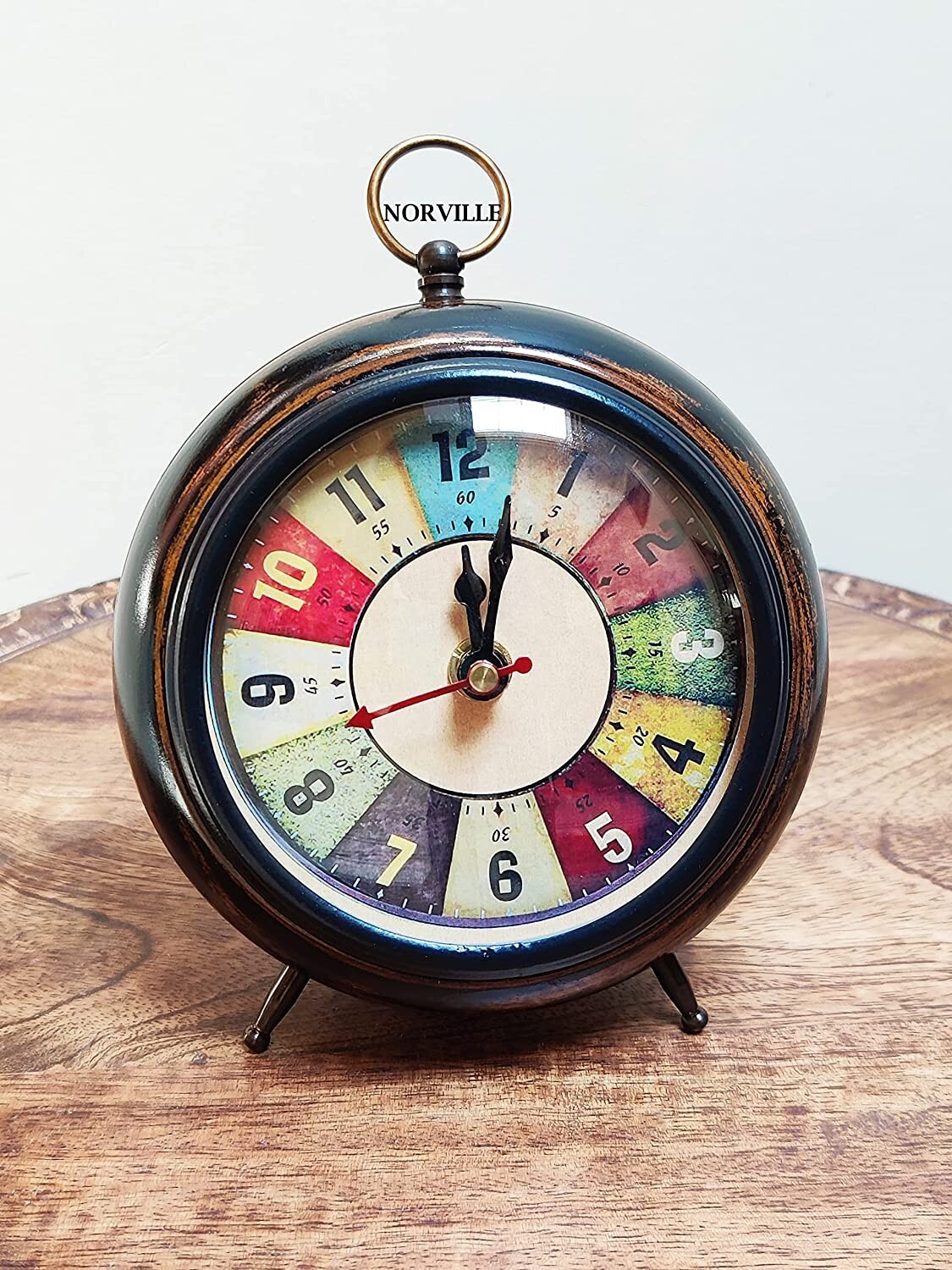 Antique wooden table clock desk shelf clock for office study